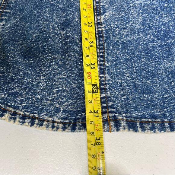 Vintage License Acid Wash Blue Denim Embellished Jumper Dress Women Size Small - Picture 13 of 14